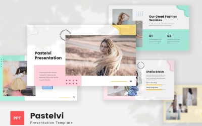 Pastelvi - Pastel Stil Moda PowerPoint Şablon