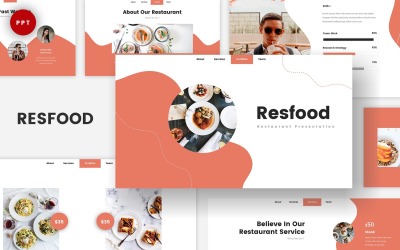 Resfood - Restaurant Sjablonen PowerPoint presentatie