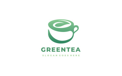 Green Tea Cup Logo Template