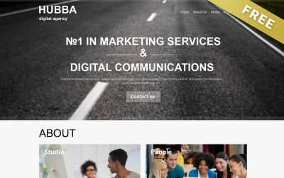 Hubba - Modèle gratuit de muse d'agence de marketing d'une page
