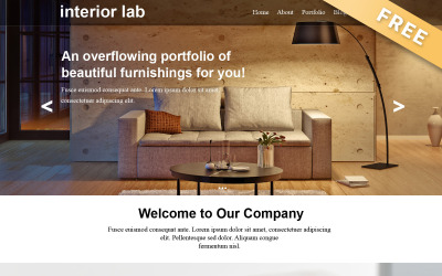 Interior Lab – безкоштовний односторінковий шаблон дизайну інтер’єру Muse
