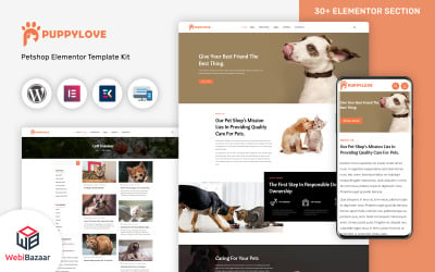 PuppyLove - Tema multipropósito de WordPress para servicios de mascotas Elementor