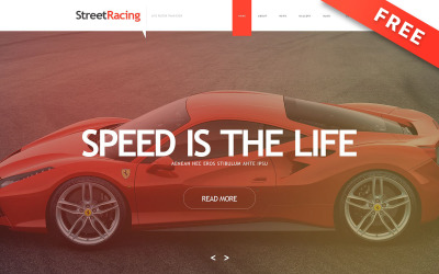 Street Racing - darmowy szablon Muse paralaksy wyścigów samochodowych