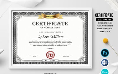 William Achievement Certificate Template