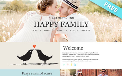 幸福的家庭-免费婚礼相册画廊缪斯模板