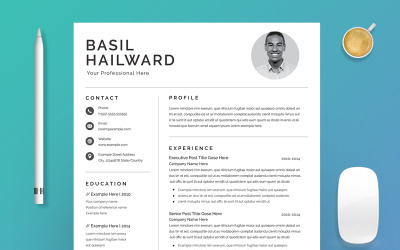Diseño de CV limpio con marcador de posición de foto