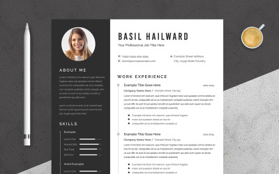Layout curriculum minimo con barra laterale nera