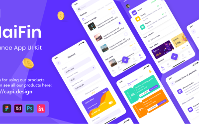 MaiFin - Elementos de interface do usuário do aplicativo de finanças