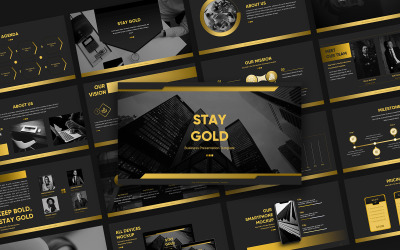 Шаблон бізнес-презентації Stay Gold PowerPoint