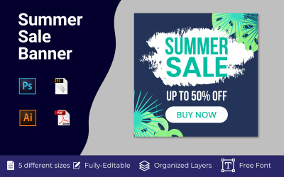 Social Media Posts Summer Sale Vector Design