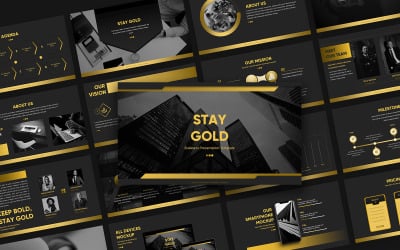 Stay Gold üzleti bemutató PowerPoint sablon