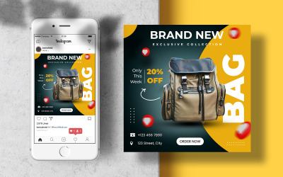 Borsa da uomo Instagram Feed Template Banner Social Media