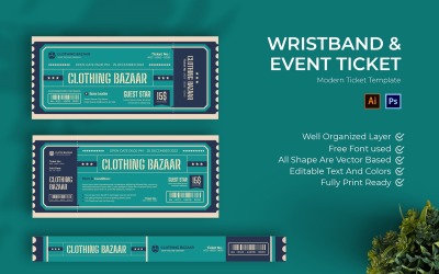 Clothing Bazaar Ticket Print Template