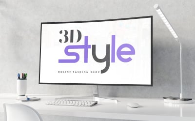 3D Stil Moda Logo Şablonu