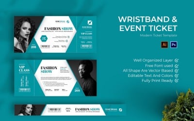 Fashion Show Ticket Print Template