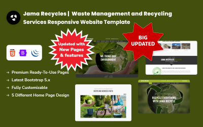 Jama recycle | Modèle de site Web réactif pour les services de gestion des déchets et de recyclage