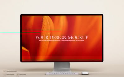 Компьютерный макет на мягком цветном фоне макет продукта