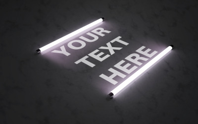 Logotipo à luz das lâmpadas fluorescentes - Imagens de maquete
