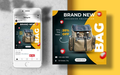 Men's Bag Instagram Feed Template Banner Social Media