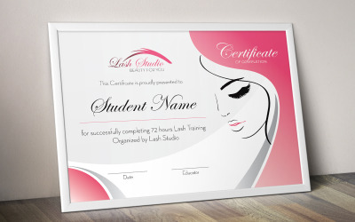 Modello di certificato di microblading per estensioni delle ciglia