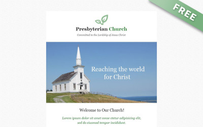 PresbyterianChurch - Kilise Topluluğu için Ücretsiz E-posta Bülten Şablonu
