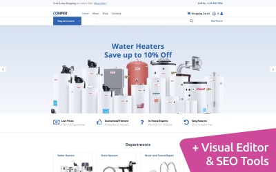 Sanitärzubehör Store Moto CMS E-Commerce-Website-Vorlage