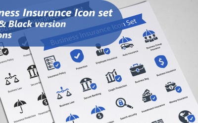 Conjunto de iconos de seguros comerciales