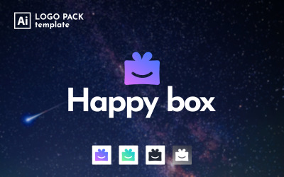 HappyBox - Modèle de logo minimal gratuit
