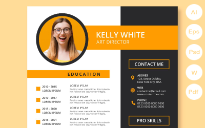 Kelley&#039;s Orange CV Modern Printable Resume Templates
