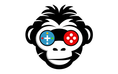 Modello di logo di giochi di scimmia selvaggia