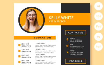 Современные шаблоны резюме для печати Kelley&amp;#39;s Orange CV