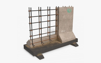 Barrera de calle PBR Low Poly modelo 3d