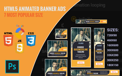HTML5 шаблоны анимированных баннеров для бизнеса