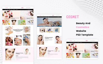 Kosmetický a kosmetický web PSD šablona