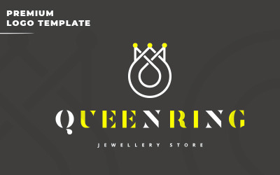 Kraliçe Yüzük Mücevher Mağazası Logo Şablonu