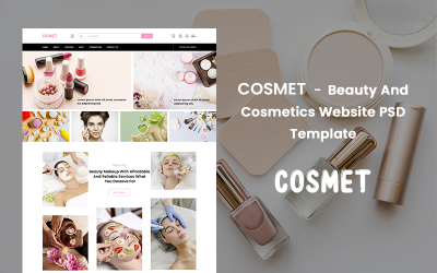 Schoonheid en cosmetica Website PSD-sjabloon
