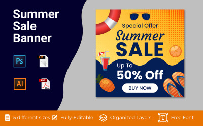 Summer Sale Social Advertisement Background Design