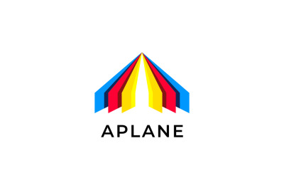 A Fly - Kleurrijk vliegtuig Logo sjabloon