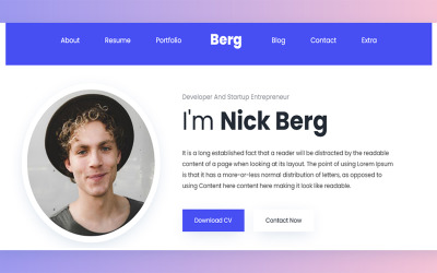 Berg - Modello di sito Web HTML per portfolio personale