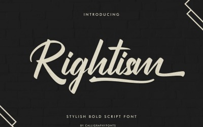 Carattere calligrafia pennello manoscritta di destra