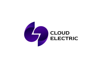 Cloud Electric - Modello di logo a doppio significato