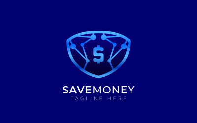Geld sparen - Shield Tech Logo Vorlage
