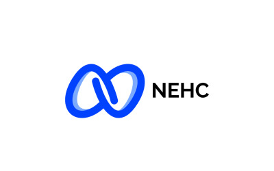 Lettera NH - modello di progettazione del logo blu