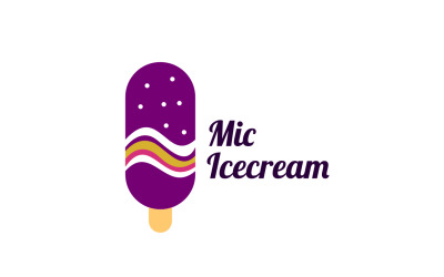 Mic Ice cream Logo Design template