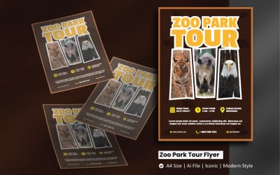 Zoo Park Tour Flyer huisstijl sjabloon