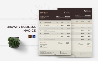 Browny Business Invoice Print Template