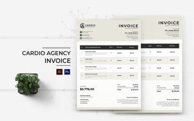 Cardio Agency Invoice Print Template