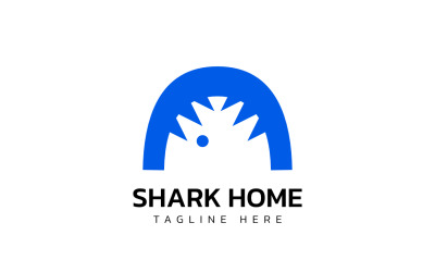 Köpekbalığı Ev Logo Tasarım Şablonu