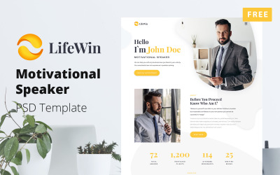 LifeTime - Palestrante motivacional grátis PSD Website Design