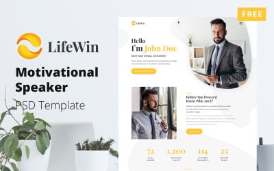 LifeTime - Progettazione di siti Web PSD per altoparlanti motivazionali gratuiti